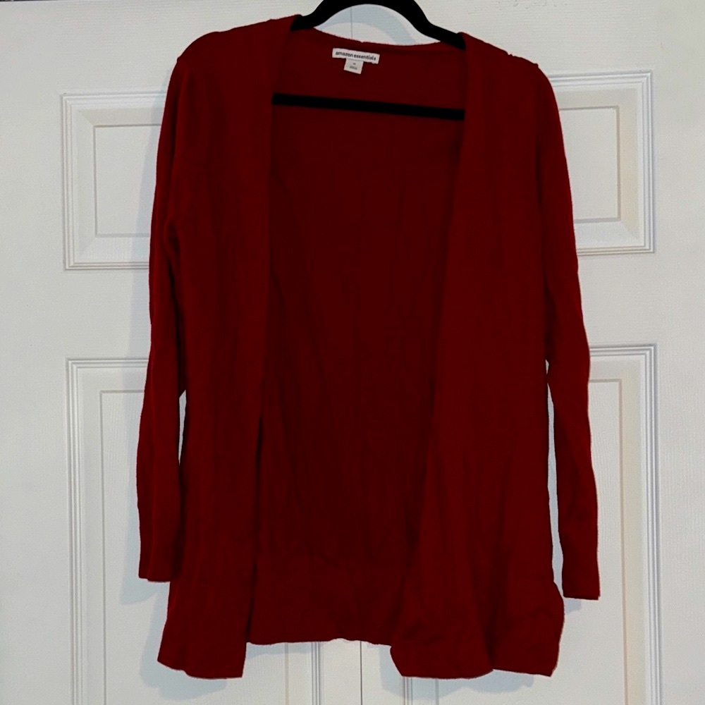 Amazon Essentials Women's Red Open Front Cardigan *NWOT* (M - Wine Red)